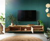 Floating TV Stand Budaya 220cm 3 Doors 2 Compartments Mango Wood Natural