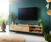 Floating TV Stand Budaya 220cm 3 Doors 2 Compartments Mango Wood Natural