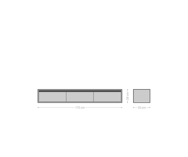 Floating TV Stand Budaya 175cm 3 Doors Mango Wood Natural