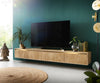 Floating TV Stand Budaya 220cm 4 Doors Mango Wood Natural