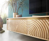 Floating TV Stand Budaya 260cm 4 Doors 2 Compartments Mango Wood Natural