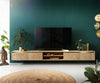 Floating TV Stand Budaya 260cm 4 Doors 2 Compartments Mango Wood Natural