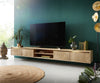 Floating TV Stand Budaya 260cm 4 Doors 2 Compartments Mango Wood Natural
