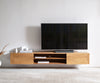 Floating TV Stand Kayu 200cm 2 Doors 2 Compartments Acacia Wood Natural