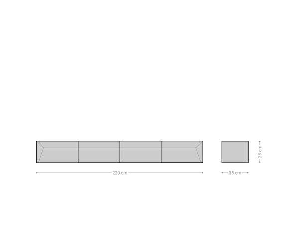 Floating TV Stand Kayu 220cm 4 Doors Acacia Wood Natural