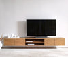 Floating TV Stand Kayu 240cm 4 Doors 2 Compartments Acacia Wood Natural