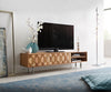 TV Stand Fevo 160cm Acacia Wood Natural 2 Doors 2 Compartments