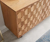Sideboard Fevo 175cm 2 Doors 3 Drawers Acacia Wood Natural L-Feet Silver