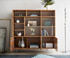 Display Cabinet Fevo 147x150cm Acacia Wood Natural 3 Doors L-Feet Silver