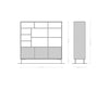 Display Cabinet Fevo 147x150cm Acacia Wood Natural 3 Doors L-Feet Silver