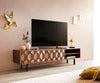 Fevo TV Stand 160-200 cm - Acacia wood with 2 doors and open compartments.
