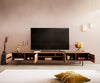 TV Stand Fevo 240cm Acacia Wood Brown 4 Doors 2 Compartments
