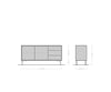 Sideboard Fevo 145cm 2 Doors 3 Drawers Acacia Wood Brown L-Feet Black