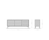Sideboard Fevo 175cm 2 Doors 3 Drawers Acacia Wood Brown L-Feet Black