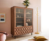 Display Cabinet Fevo 115x150cm Acacia Wood Brown 2 Doors 4 Drawers L-Feet Metal Black