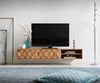 Floating TV Stand Fevo 160cm Acacia Wood Natural 2 Doors 2 Compartments