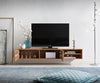 Floating TV Stand Fevo 160cm Acacia Wood Natural 2 Doors 2 Compartments
