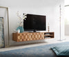 Floating TV Stand Fevo 160cm Acacia Wood Natural 2 Doors 2 Compartments
