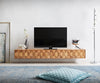 Floating TV Stand Fevo 200cm Acacia Wood Natural 4 Doors