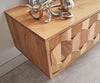 Floating TV Stand Fevo 240cm Acacia Wood Natural 4 Doors 2 Compartments