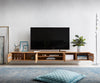 Floating TV Stand Fevo 240cm Acacia Wood Natural 4 Doors 2 Compartments