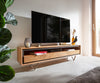 TV Stand Stonegrace Classic 175cm Acacia Wood Natural Stone Veneer V-Feet