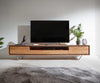 TV Stand Stonegrace Classic 240cm Acacia Wood Natural Stone Veneer V-Feet 2 Doors