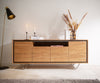 Sideboard Stonegrace 145-175 cm Acacia Wood Natural Stone Veneer V-Foot
