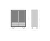 Display Cabinet Stonegrace 115x150cm 2 Doors Acacia Wood Natural Stone Veneer V-Leg