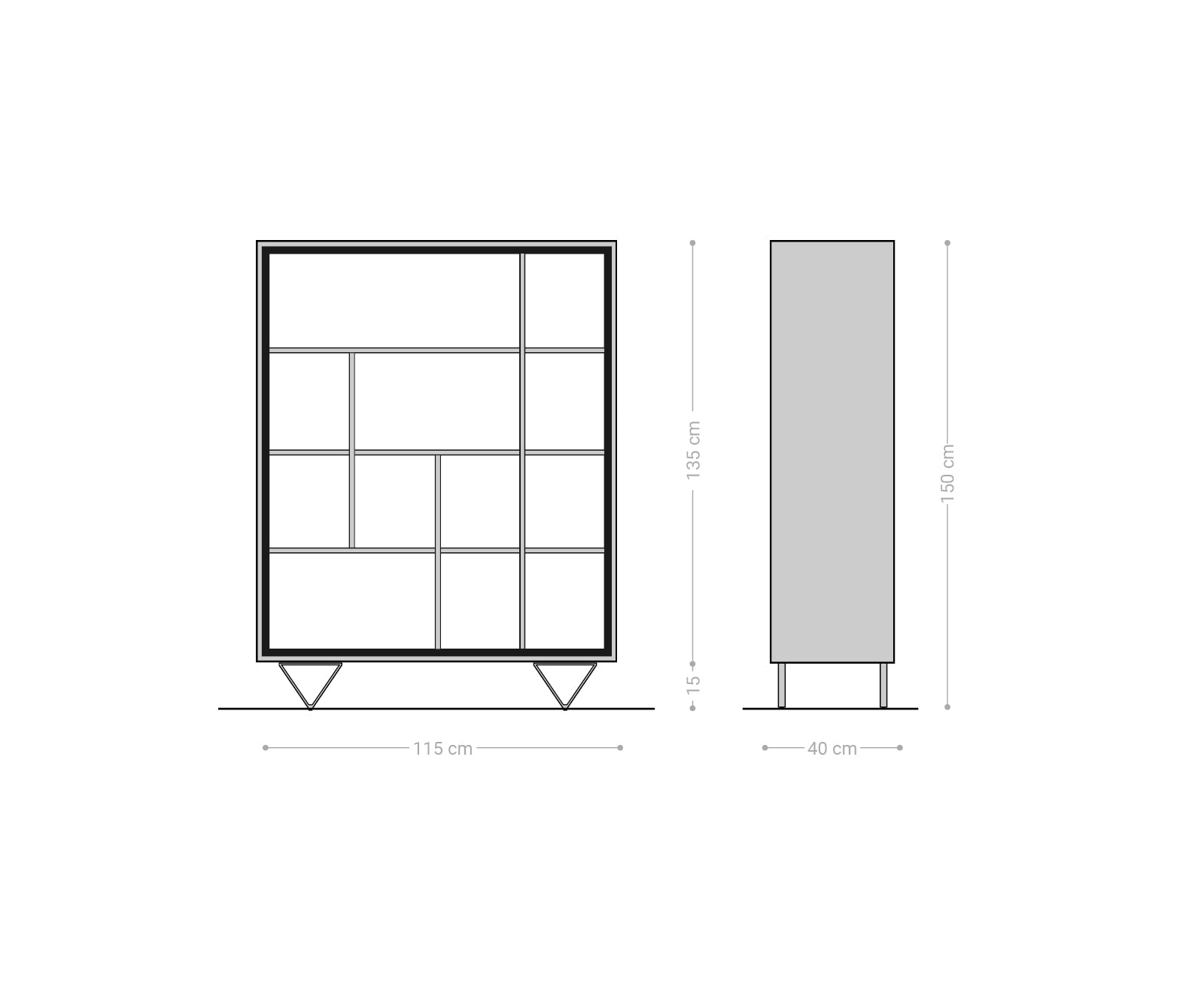 Display Cabinet Stonegrace 120X150 Acacia Wood Natural Stone Veneer V-Foot