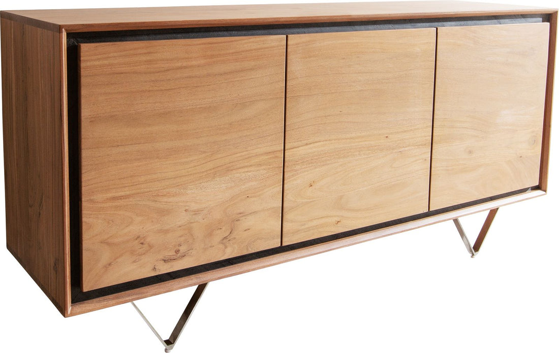 Sideboard Stonegrace Classic 145cm Acacia Wood Natural Stone Veneer V-Leg