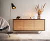 Sideboard Stonegrace 145-175 cm Acacia Wood Natural Stone Veneer V-Leg