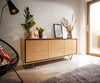 Sideboard Stonegrace 145-175 cm Acacia Wood Natural Stone Veneer V-Leg