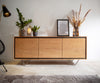 Sideboard Stonegrace 145-175 cm Acacia Wood Natural Stone Veneer V-Leg