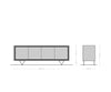 Sideboard Stonegrace 200cm 4 Doors Acacia Wood Natural Stone Veneer V-Leg