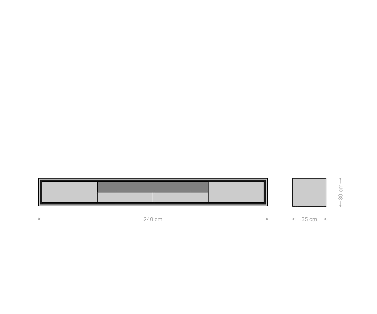 Floating TV Stand Stonegrace Classic 240cm 2 Doors Center Compartment Acacia Wood Natural Stone Veneer
