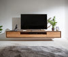 Floating TV Stand Stonegrace 240cm 2 Doors Center Compartment Acacia Wood Natural Stone Veneer