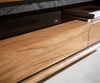 Floating TV Stand Stonegrace 240cm 2 Doors Center Compartment Acacia Wood Natural Stone Veneer