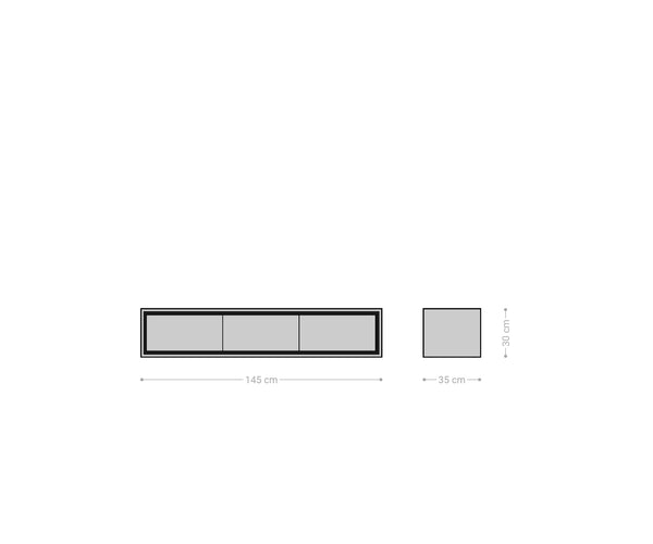 Floating TV Stand Stonegrace Classic 145cm Acacia Wood Natural Stone Veneer