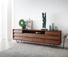 Sideboard Eloi 240cm Acacia Wood Brown 2 Flap Doors 6 Drawers 1 Compartment V-Feet Black