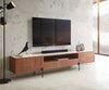TV Stand Secara 220cm Acacia Wood Brown 2 Doors 2 Compartments