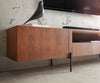 TV Stand Secara 220cm Acacia Wood Brown 2 Doors 2 Compartments