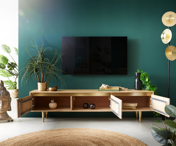 TV Stand Budaya 175cm 3 Doors Mango Wood Natural