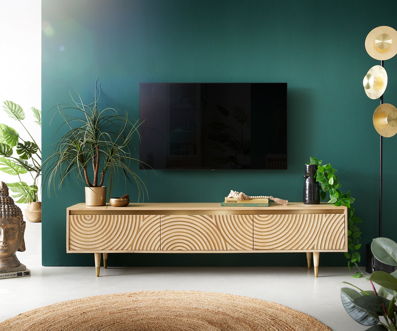 TV Stand Budaya 175cm 3 Doors Mango Wood Natural