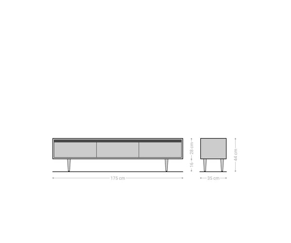 TV Stand Budaya 175cm 3 Doors Mango Wood Natural
