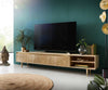 TV Stand Budaya 220cm 3 Doors 2 Compartments Mango Wood Natural