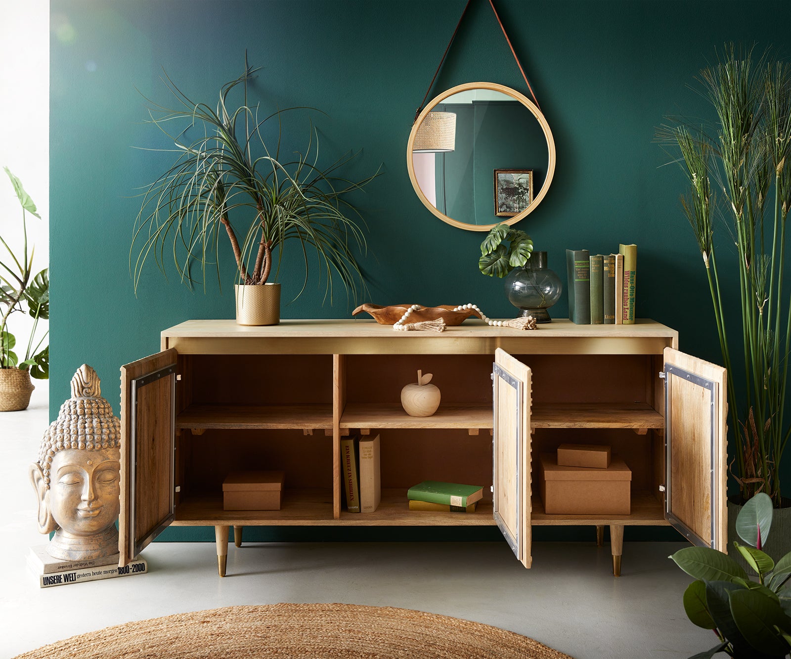 Sideboard Budaya 147cm 3 Doors Mango Wood Natural