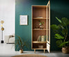 Display Cabinet Budaya 60x181cm 2 Doors Mango Wood Natural