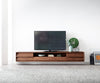 Floating TV Stand Eloi 240cm Acacia Wood Brown 2 Drawers 2 Flap Doors 1 Compartment