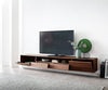 Floating TV Stand Eloi 240cm Acacia Wood Brown 2 Drawers 2 Flap Doors 1 Compartment